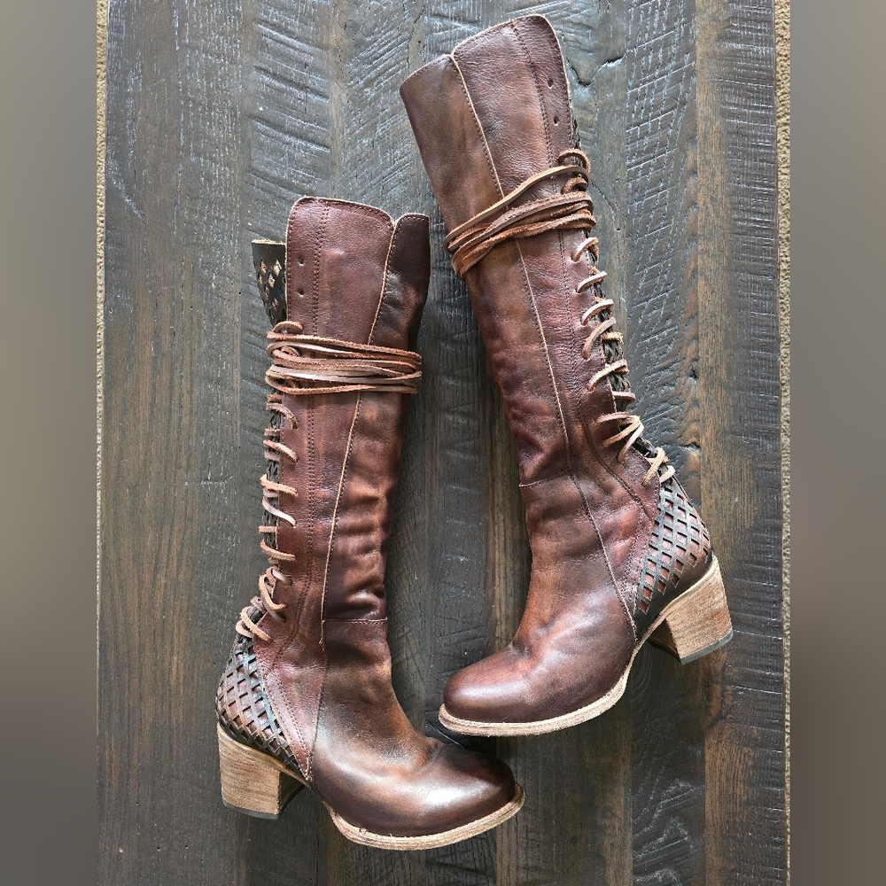 Freebird by Steven Carver Rustic Brown Lace-Up Boots
